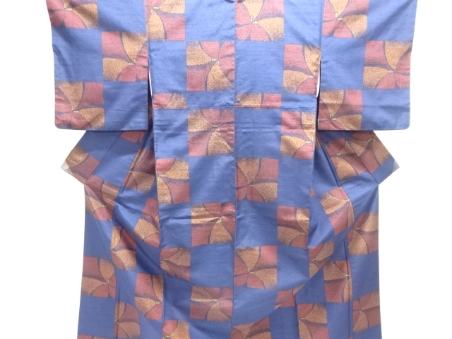 JAPANESE KIMONO / TSUMUGI / WOVEN FLOWER